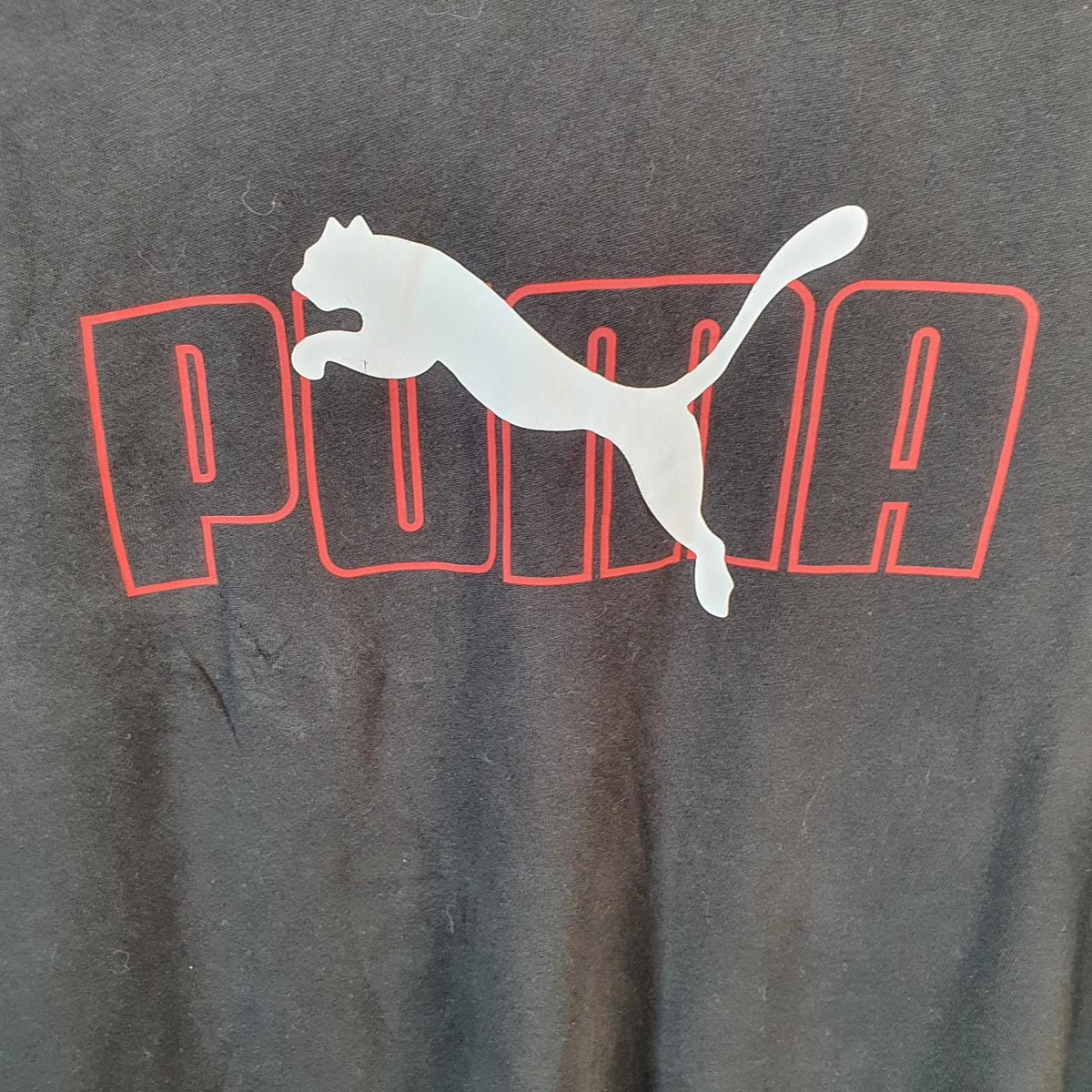 Vintage Puma Spellout T Shirt Men’s Medium Black sports Logo Athletic