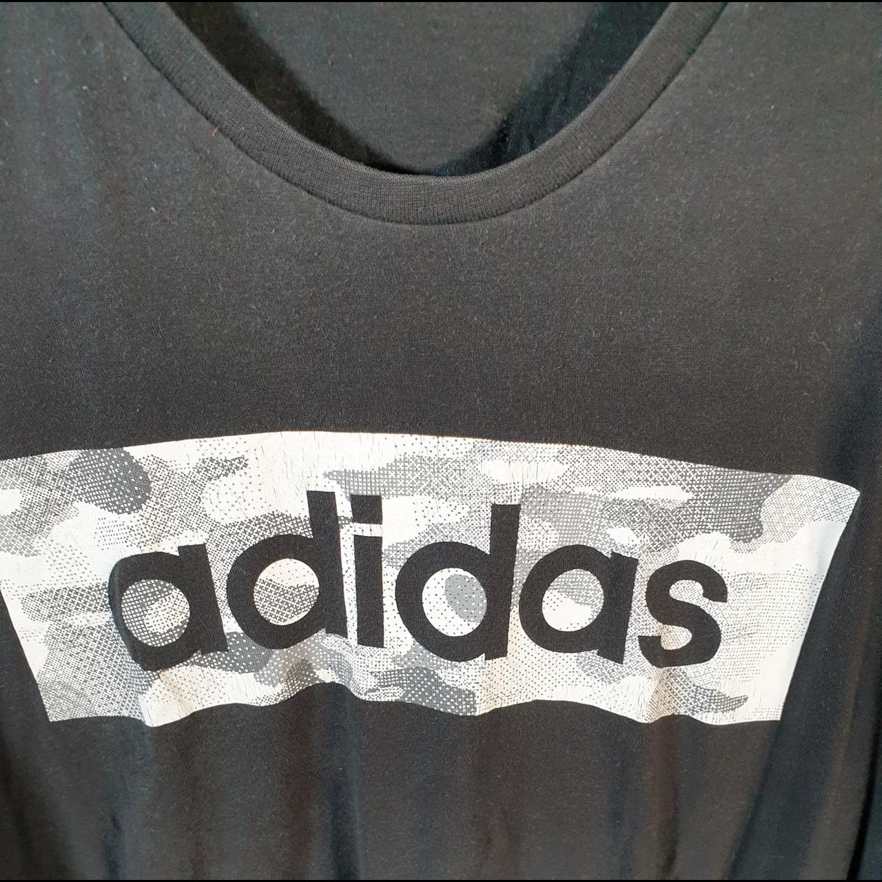 Vintage Adidas Spellout T Shirt Men’s Large Black Three Stripes Logo Athletic