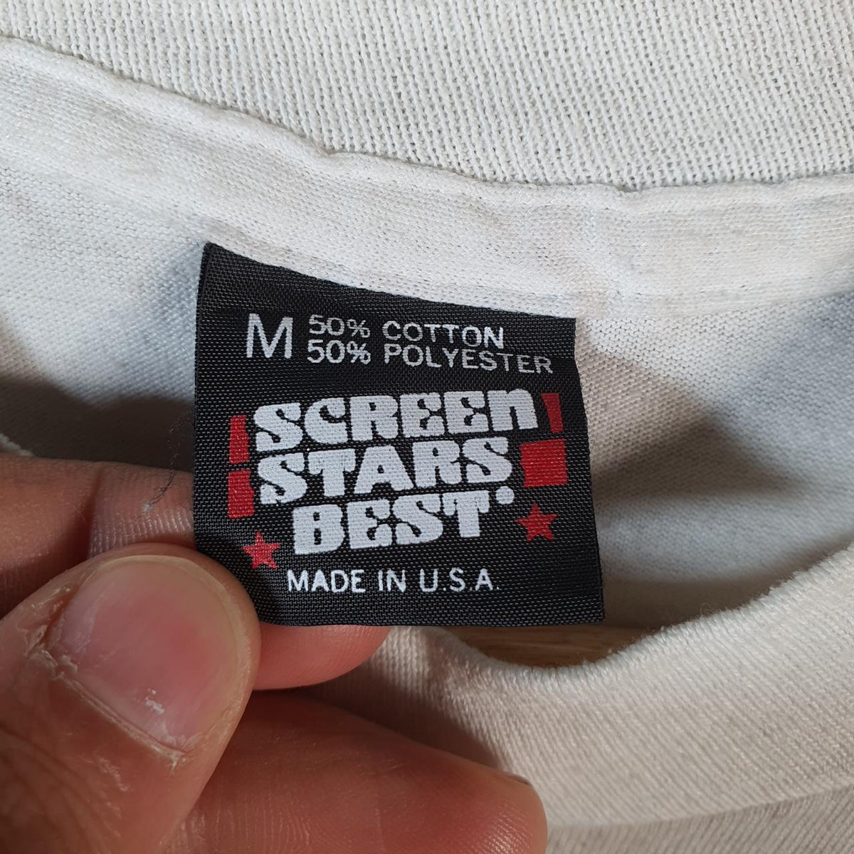Vintage Screen Stars Words Greatest Joe Montana NFL USA Single Stitch T Shirt Men’s Medium White C9454
