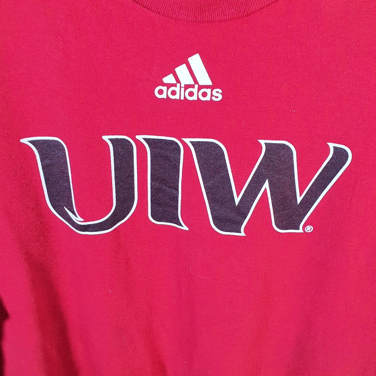 Vintage Adidas Amplifier Wisconsin Uni T Shirt Men’s Large Red Three Stripes Logo