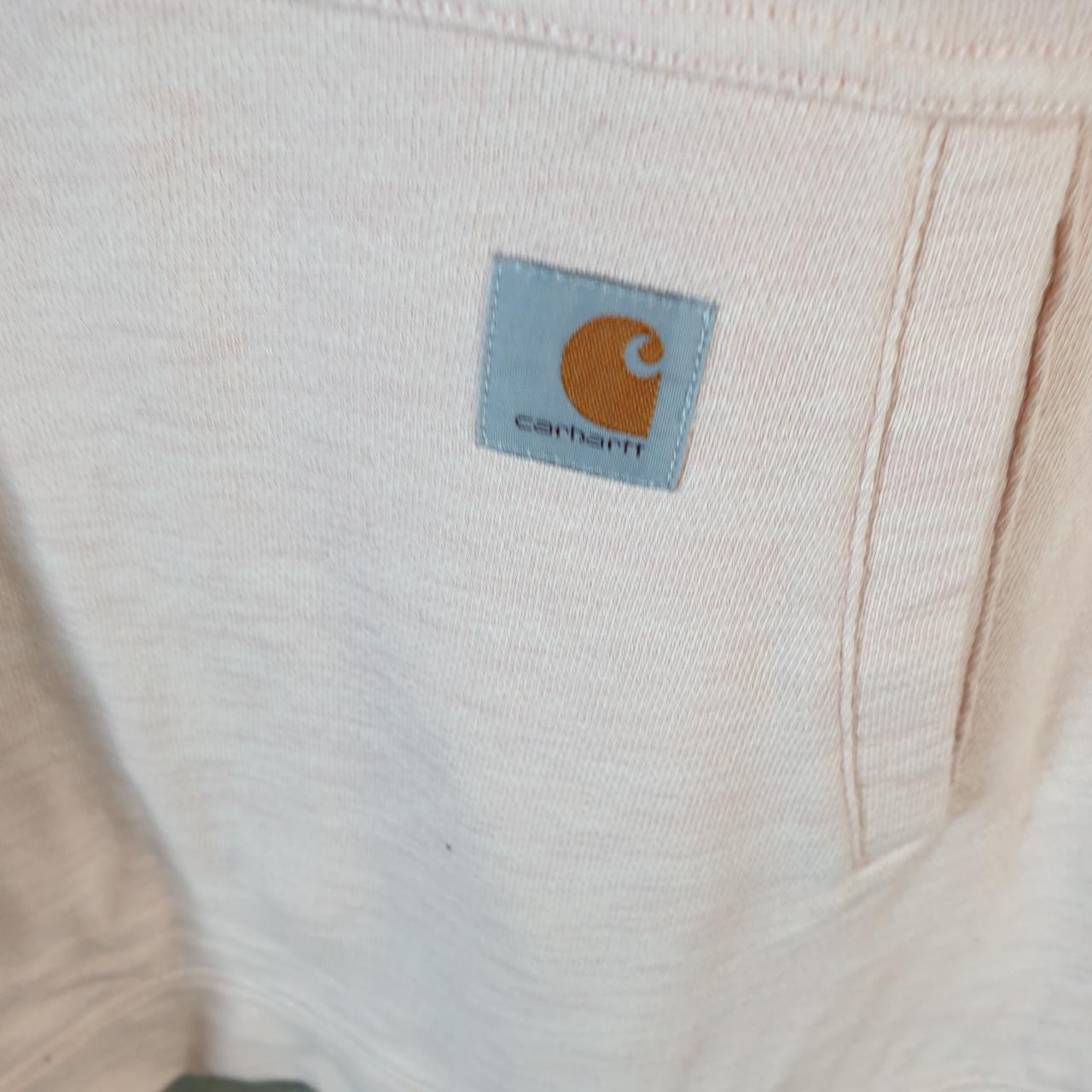 Vintage Carhartt Hoodie Womens Medium Pink Pullover Blank Sweatshirt USA Relaxed Fit