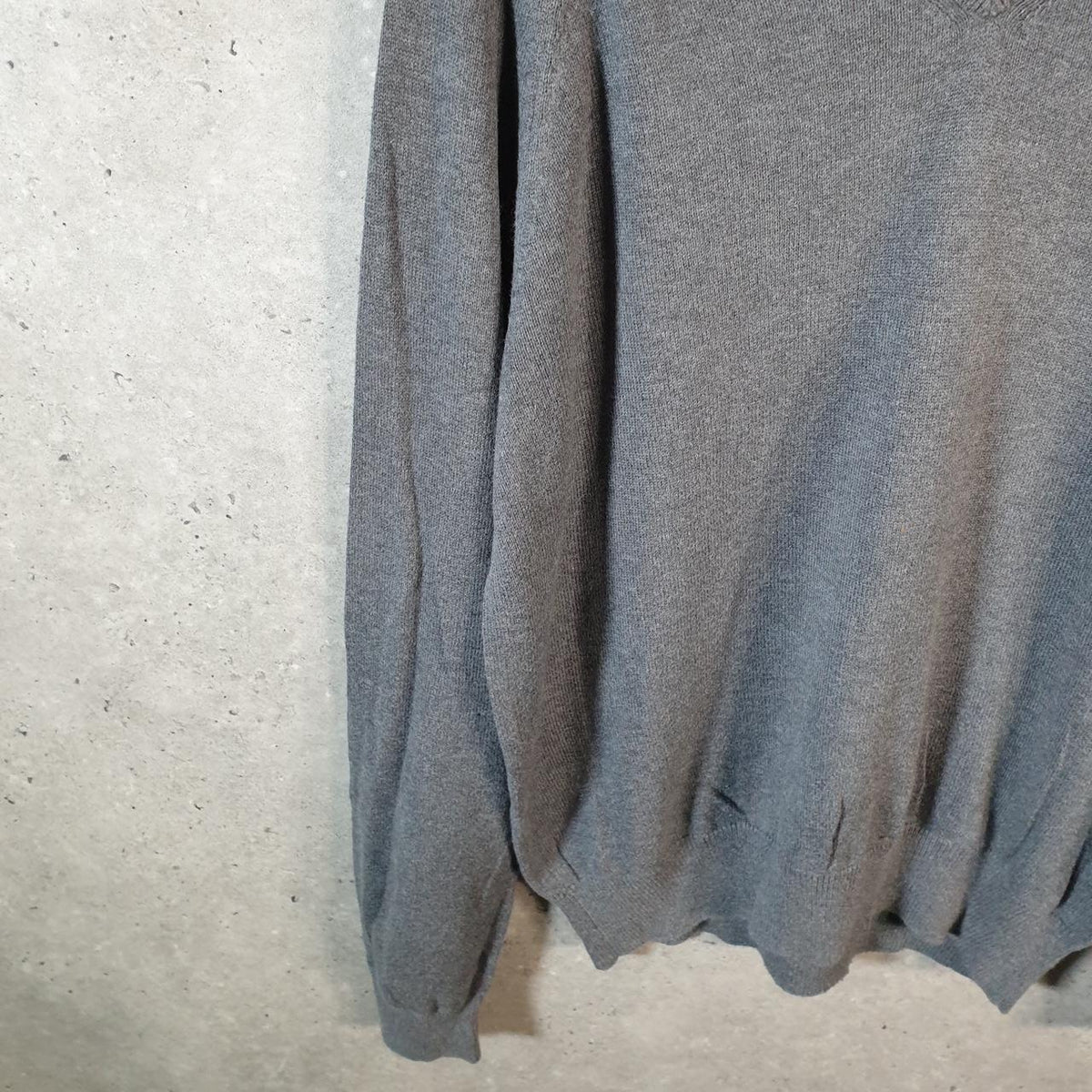 Vintage Lacoste Knit Sweater Mens Medium Grey Y2K Jumper Logo