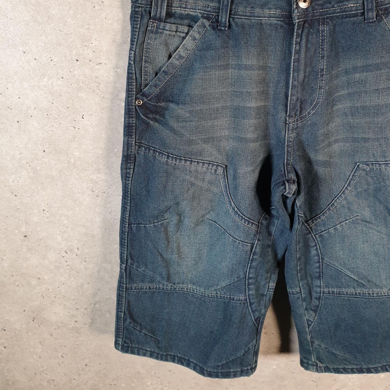 Vintage Urban Heritage Baggy Y2K Hip Hop Jeans Shorts Jorts Mens W32 Blue Denim USA Big Fish Vintage