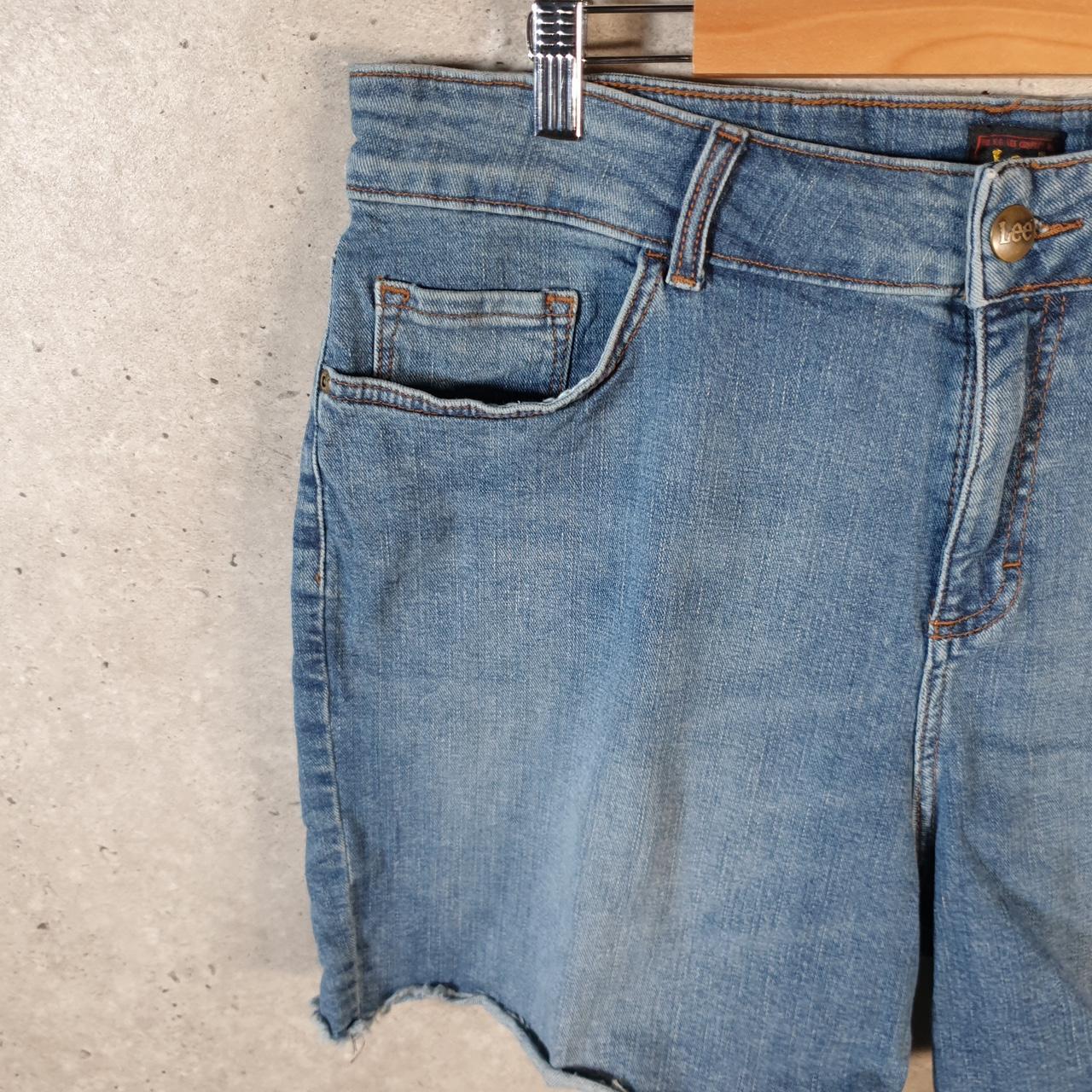 Vintage Lee Baggy Shorts Jorts Cargo Womens W38 Blue Relaxed Denim