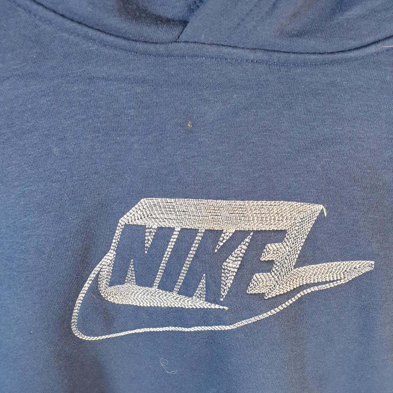 Vintage Nike Club Hoodie Womens XL Navy Blue Swoosh Y2K Pullover