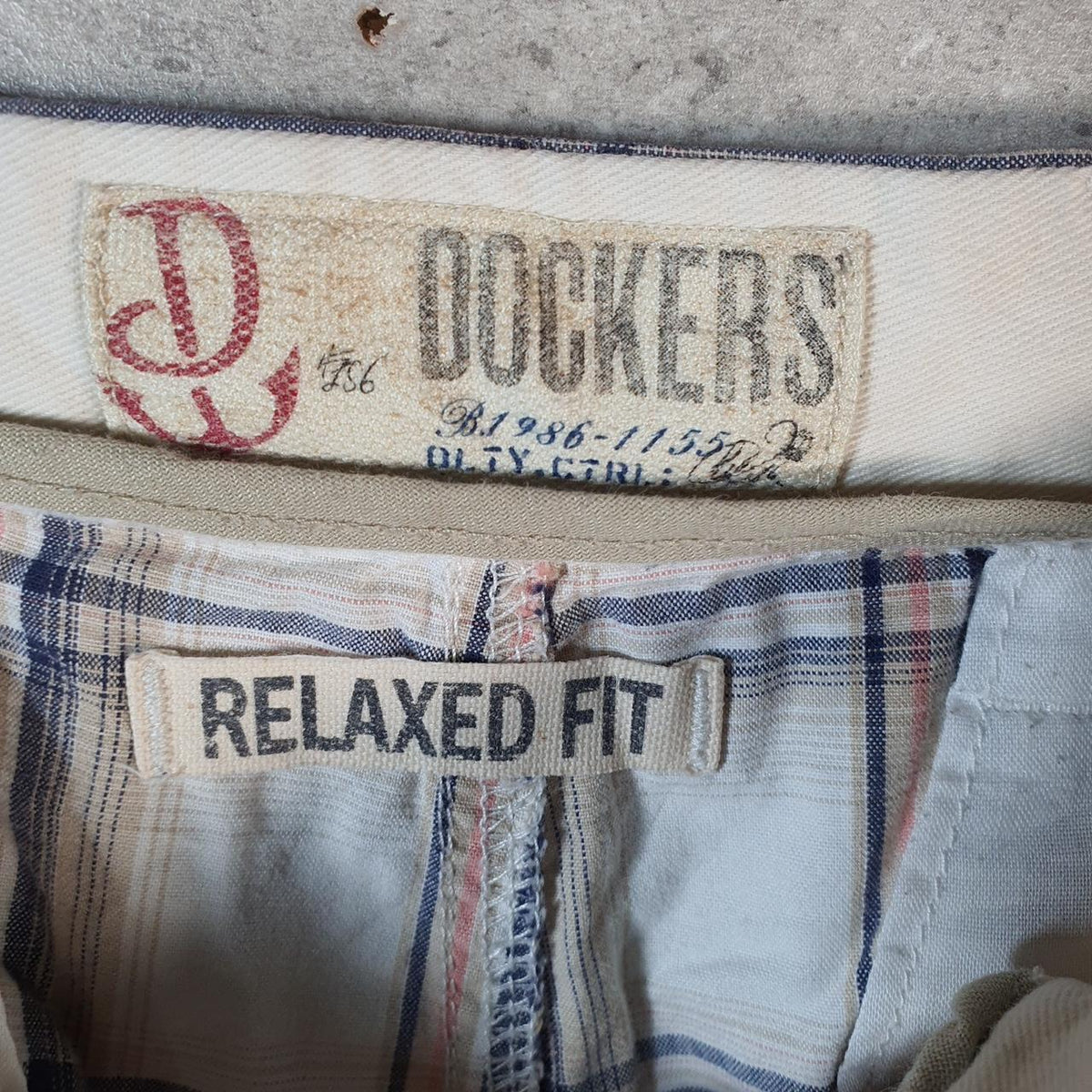 Vintage Dockers Chino Shorts Jorts Cargo Men’s W36 Checkered Baggy Cotton