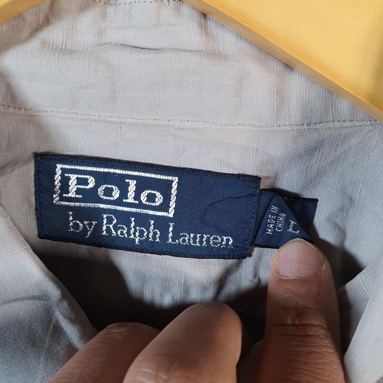 Vintage Ralph Lauren Button Down Shirt Men’s Large Grey Pockets Pony Casual C8489