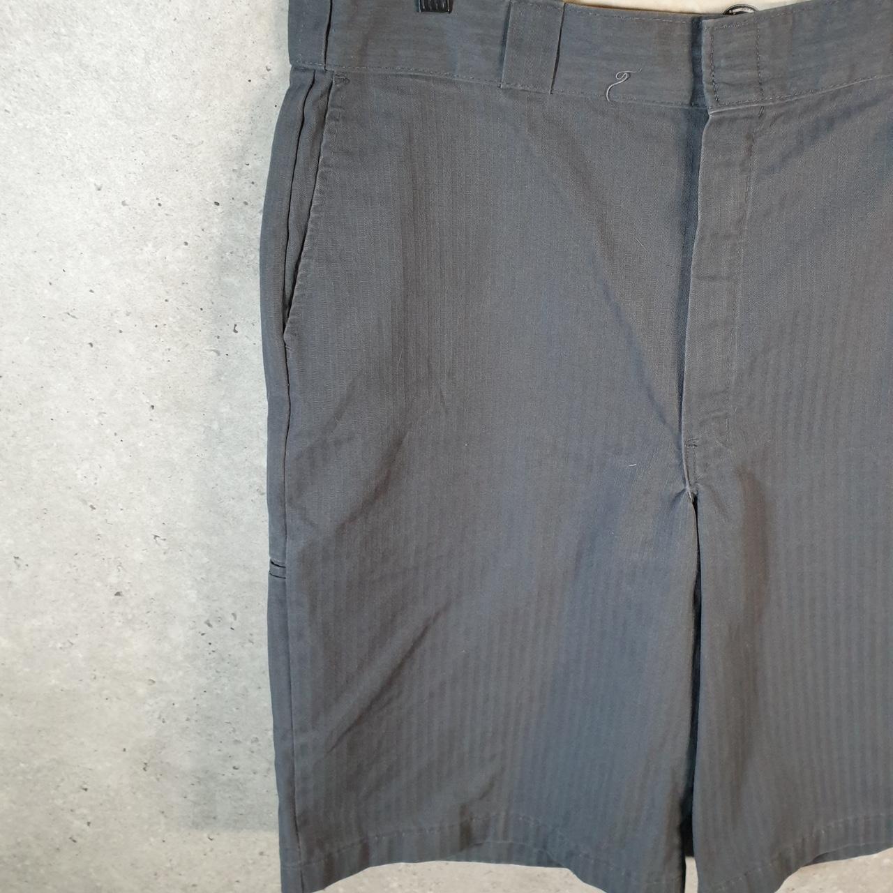 Vintage Dickies Baggy Chino Shorts Jorts Cargo Mens W38 Grey Striped Regular Fit