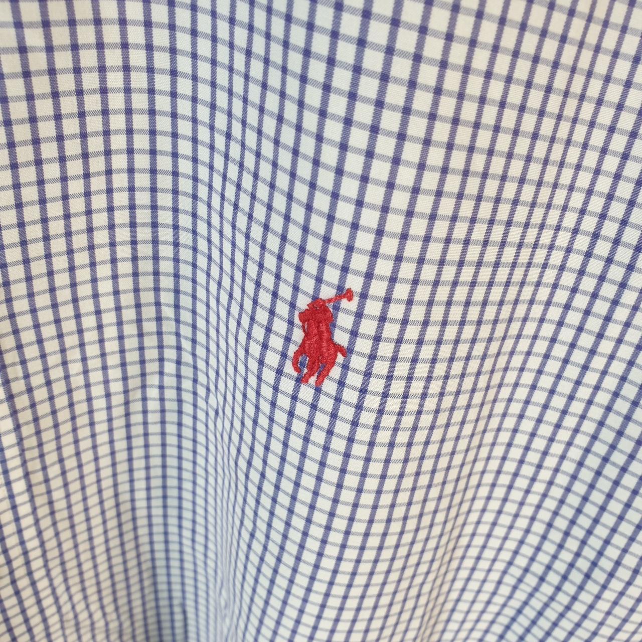 Vintage Ralph Lauren Button Down Shirt Men’s Large Blue Checkered Blake Cotton Pony