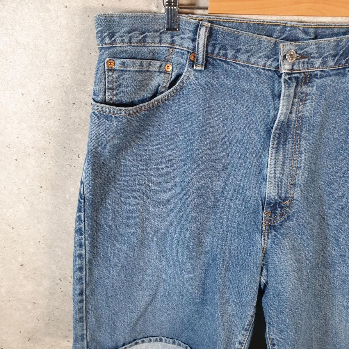 Vintage Levi’s 550 Baggy Shorts Jorts Cargo Mens W42 Blue Relaxed Denim