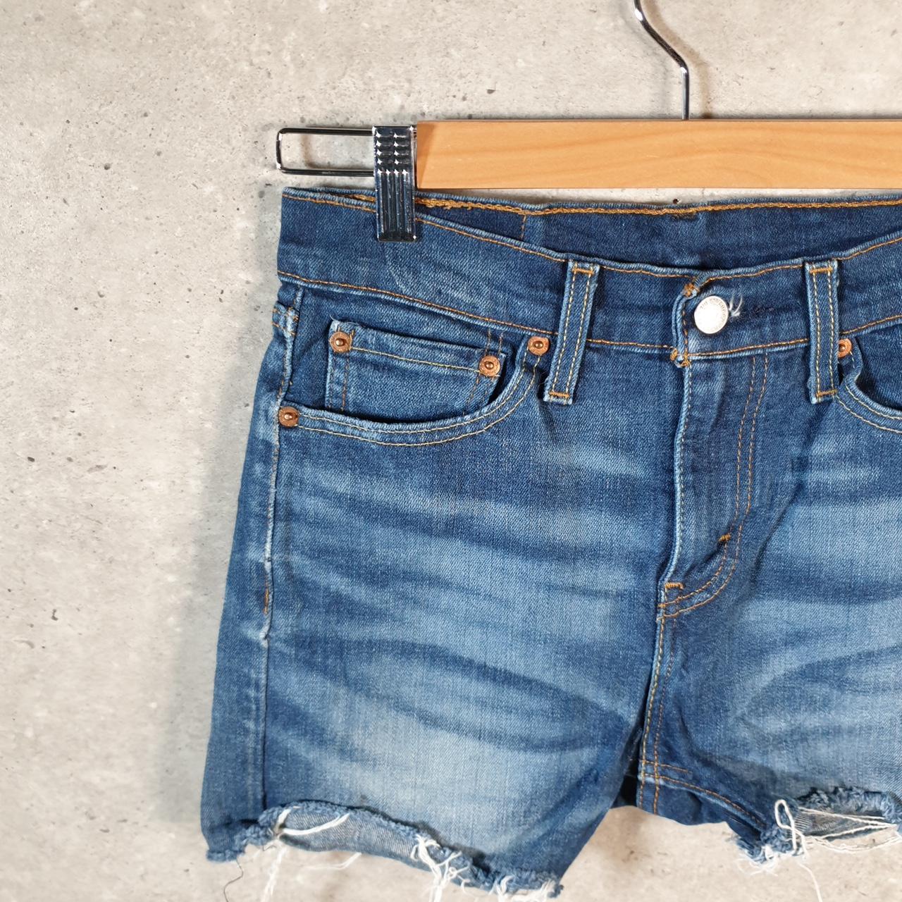 Vintage Levi’s 510 Cut Off Baggy Shorts Jorts Cargo Womens W28 Blue Relaxed Denim