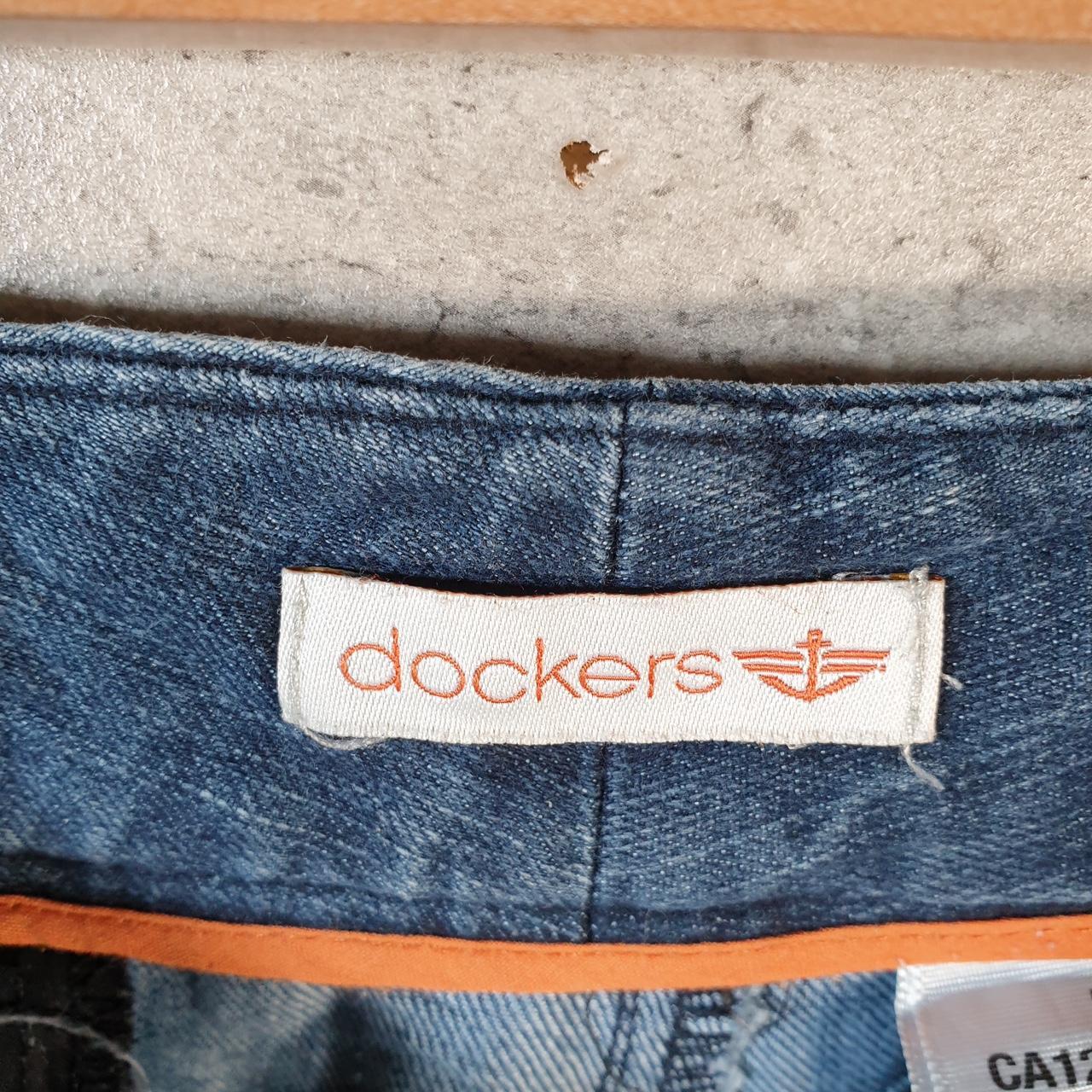 Vintage Dockers Chino Shorts Jorts Cargo Womens W34 Blue Baggy Cotton