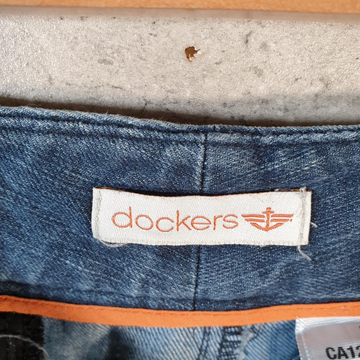 Vintage Dockers Chino Shorts Jorts Cargo Womens W34 Blue Baggy Cotton