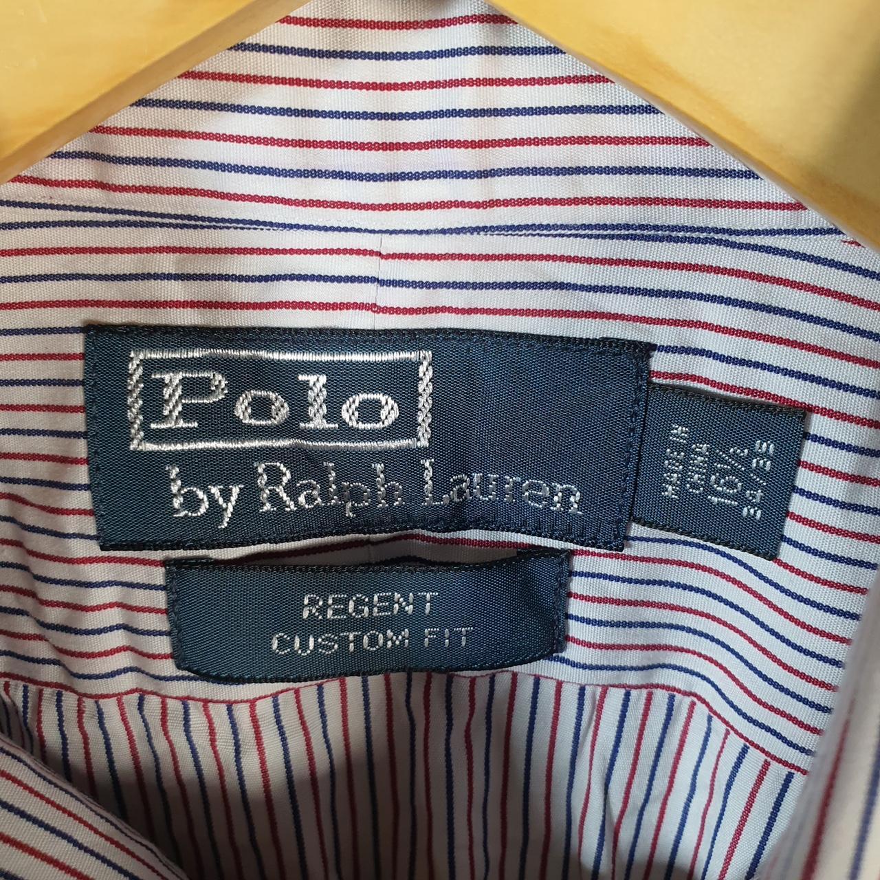 Vintage Ralph Lauren Button Down Shirt Men’s Large Striped Regent Custom Fit Cotton