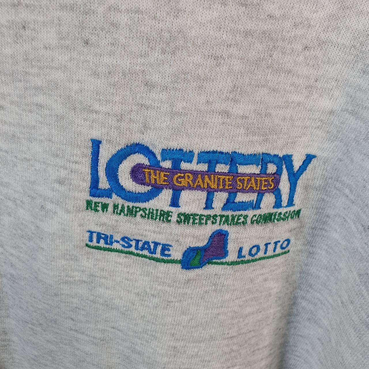 Vintage Lee Heavyweight Sweatshirt Men’s XL Grey Lottery Tri State New Hampshire