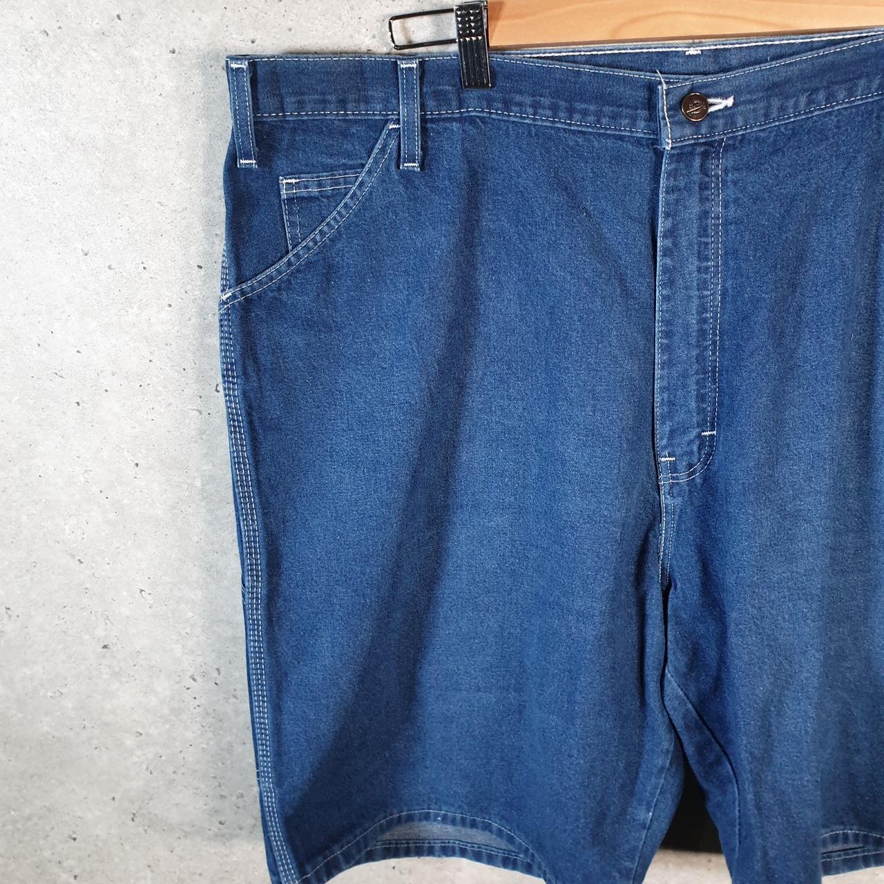 Vintage Dickies Baggy Denim Jean Shorts Jorts Cargo Mens W42 Blue Loose Fit