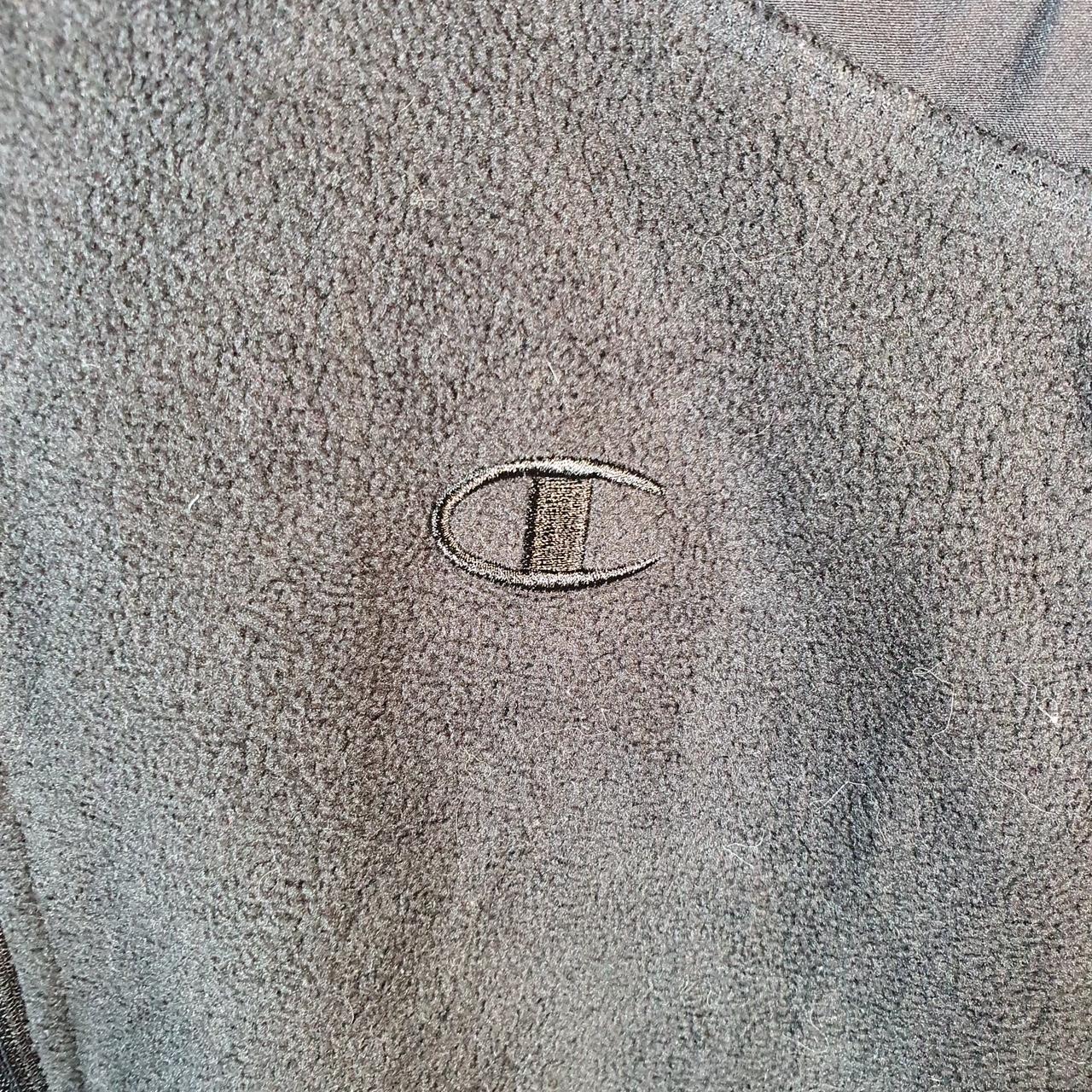 Vintage Champion Full Zip Fleece Hoodie Womens Medium Black