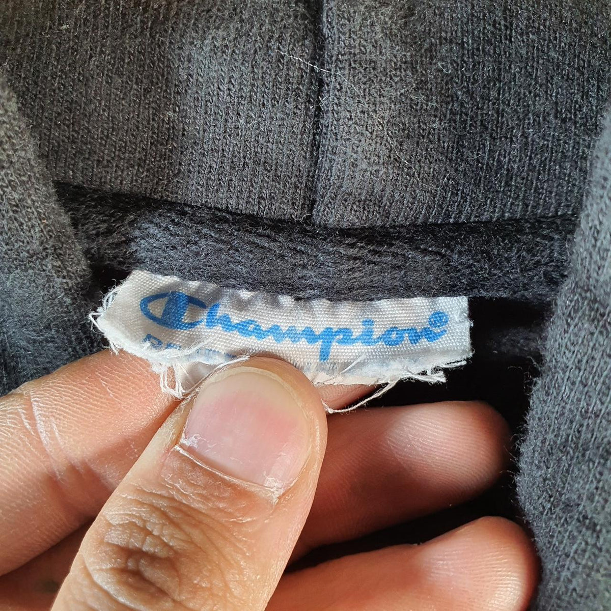 Vintage Champion Reverse Weave Spellout Hoodie Men’s Small Black Pullover Embroidered