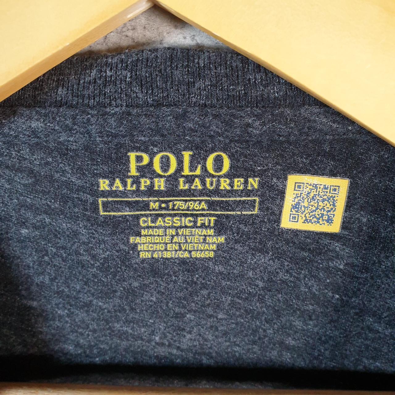 Vintage Ralph Lauren Polo T Shirt Men’s Medium Grey Embroidered Classic Fit Pony C8603