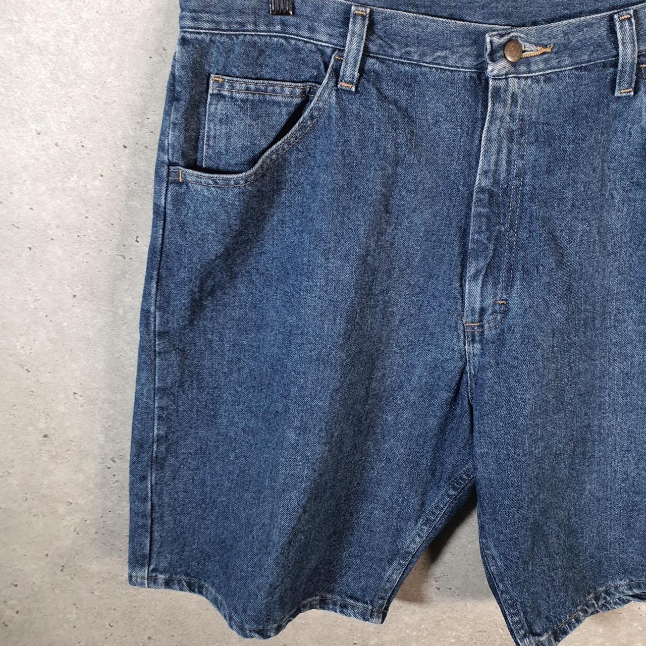 Vintage Wrangler Denim Shorts Jorts Cargo Men’s W38 Blue Baggy Cotton
