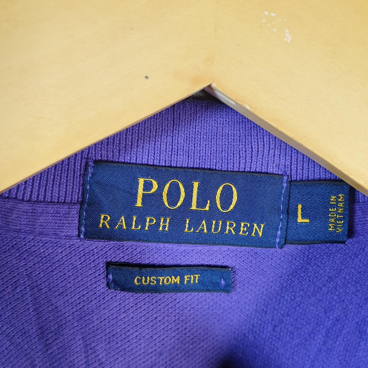 Vintage Ralph Lauren Polo Shirt Men’s Large Purple Custom Fit Embroidered Pony C9768