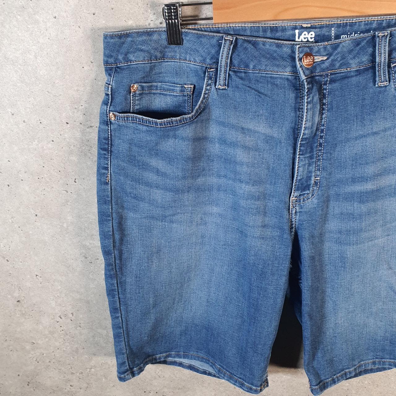 Vintage Lee Baggy Shorts Jorts Cargo Womens W36 Blue Denim Relaxed Cargo
