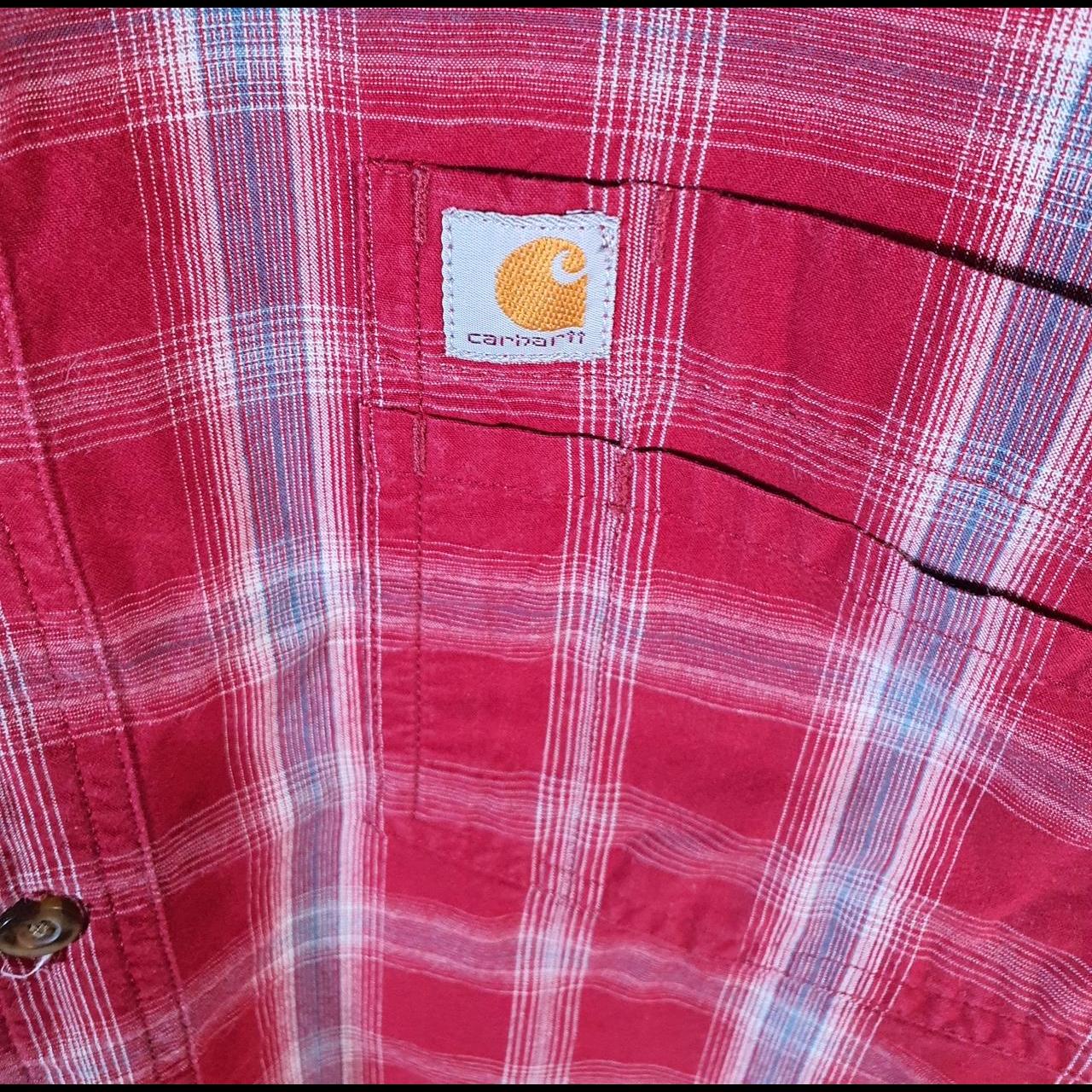 Vintage Carhartt Shirt Button Down Mens XL Red Long Sleeve Utility Relaxed Fit