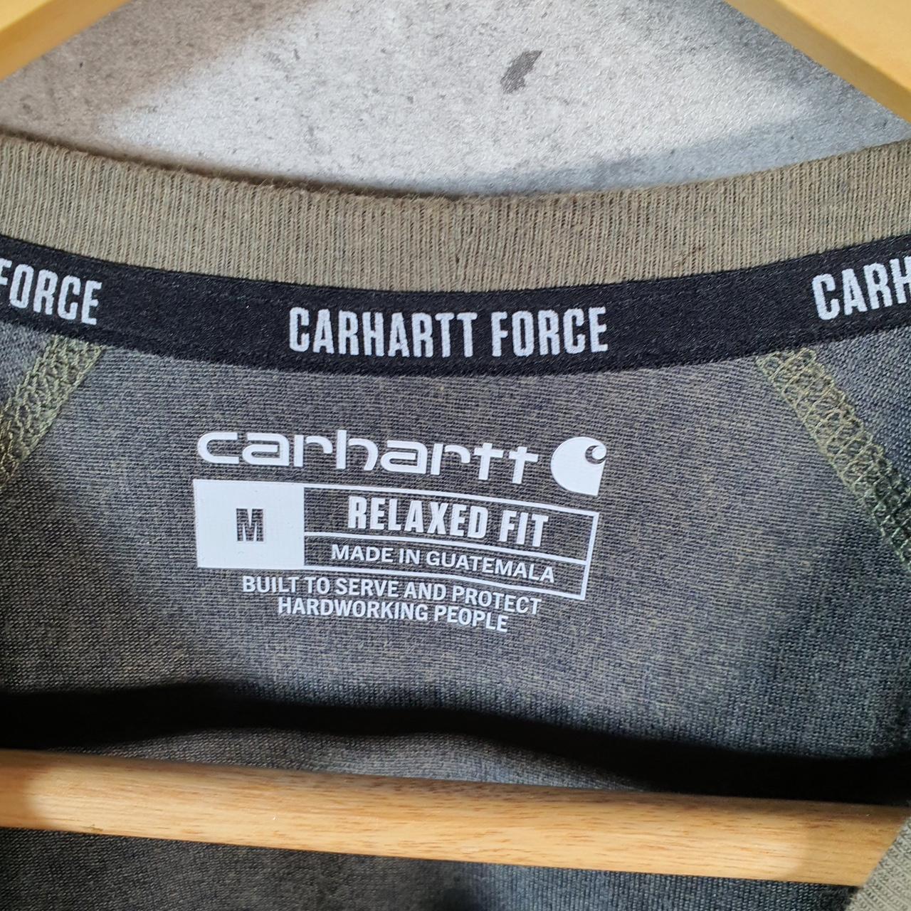 Vintage Carhartt Pocket T Shirt Men’s Medium Khaki Green Workwear Chore Utility Relaxed Fit C9220