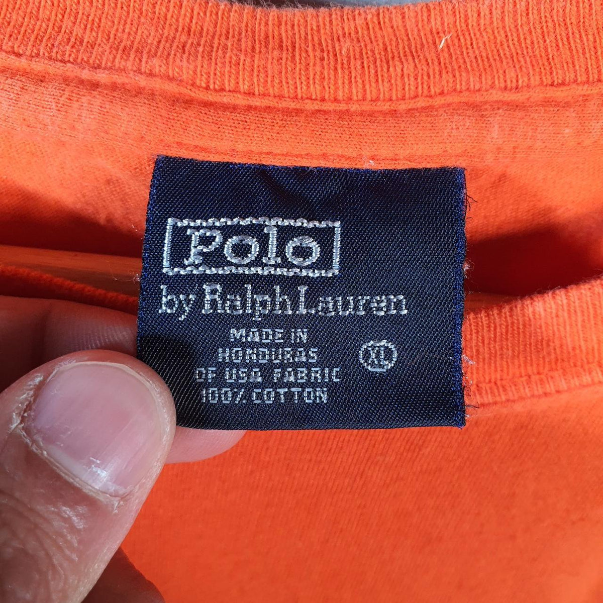 Vintage Ralph Lauren Polo T Shirt Men’s XL Orange Embroidered Classic Fit Pony C9079