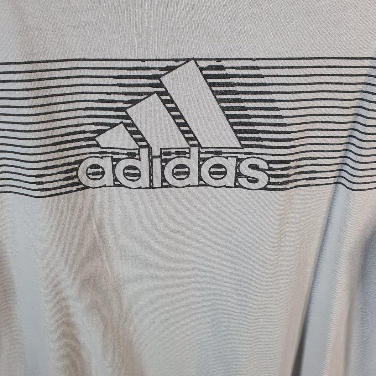 Vintage Adidas T Shirt Men’s Medium Graphic White Three Stripes Athletic