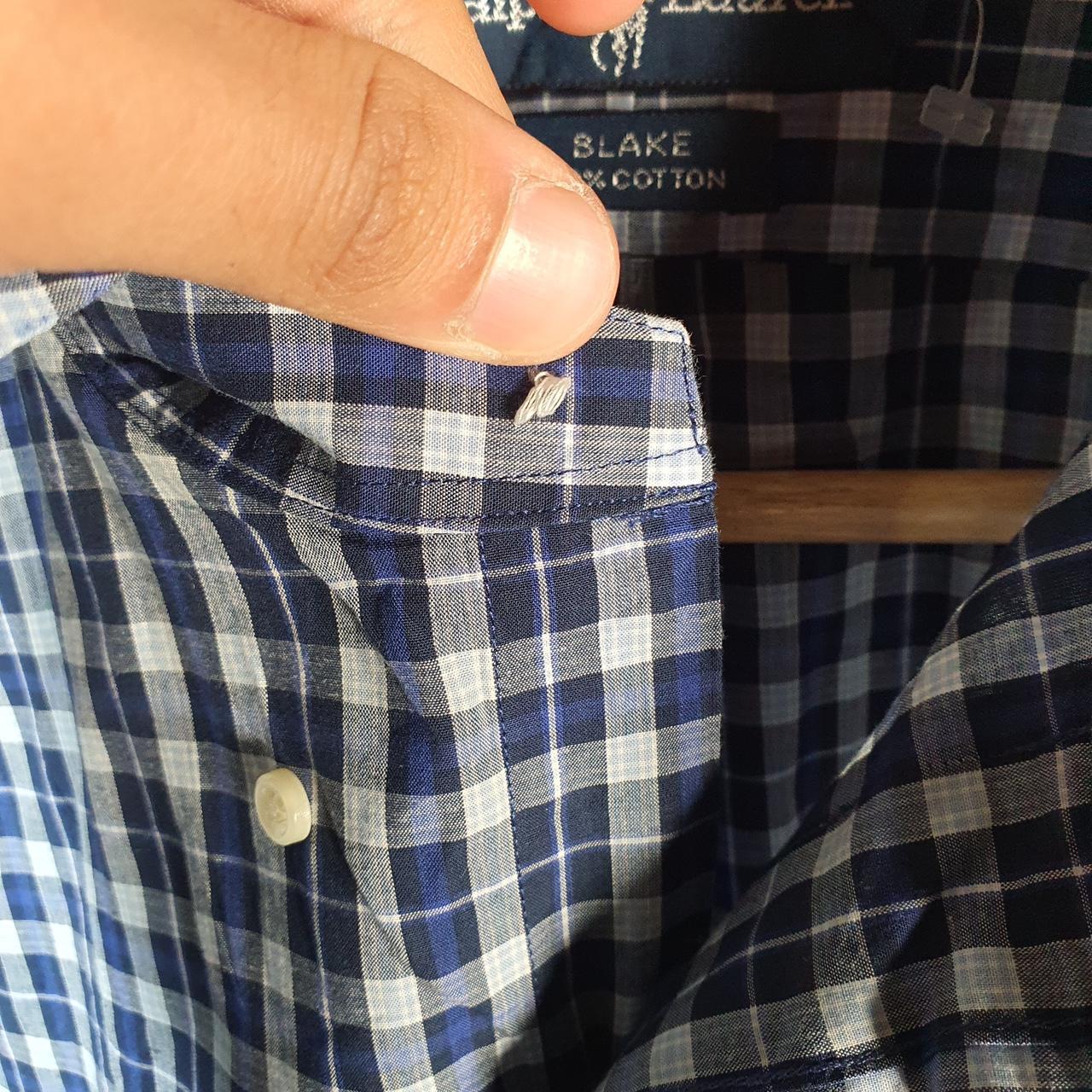 Vintage Ralph Lauren Button Down Shirt Men’s Large Blue Checkered Blake Fit Cotton Pony