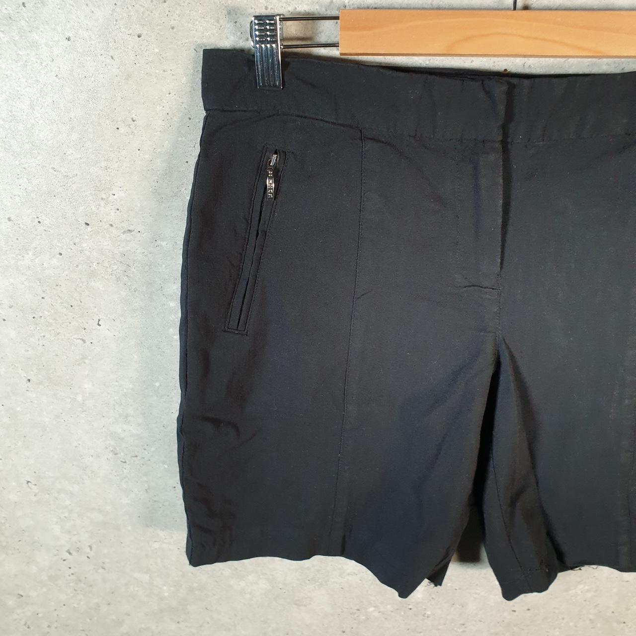 Vintage Izod Golf Chino Shorts Jorts Cargo Womens UK8 Black Baggy Cotton