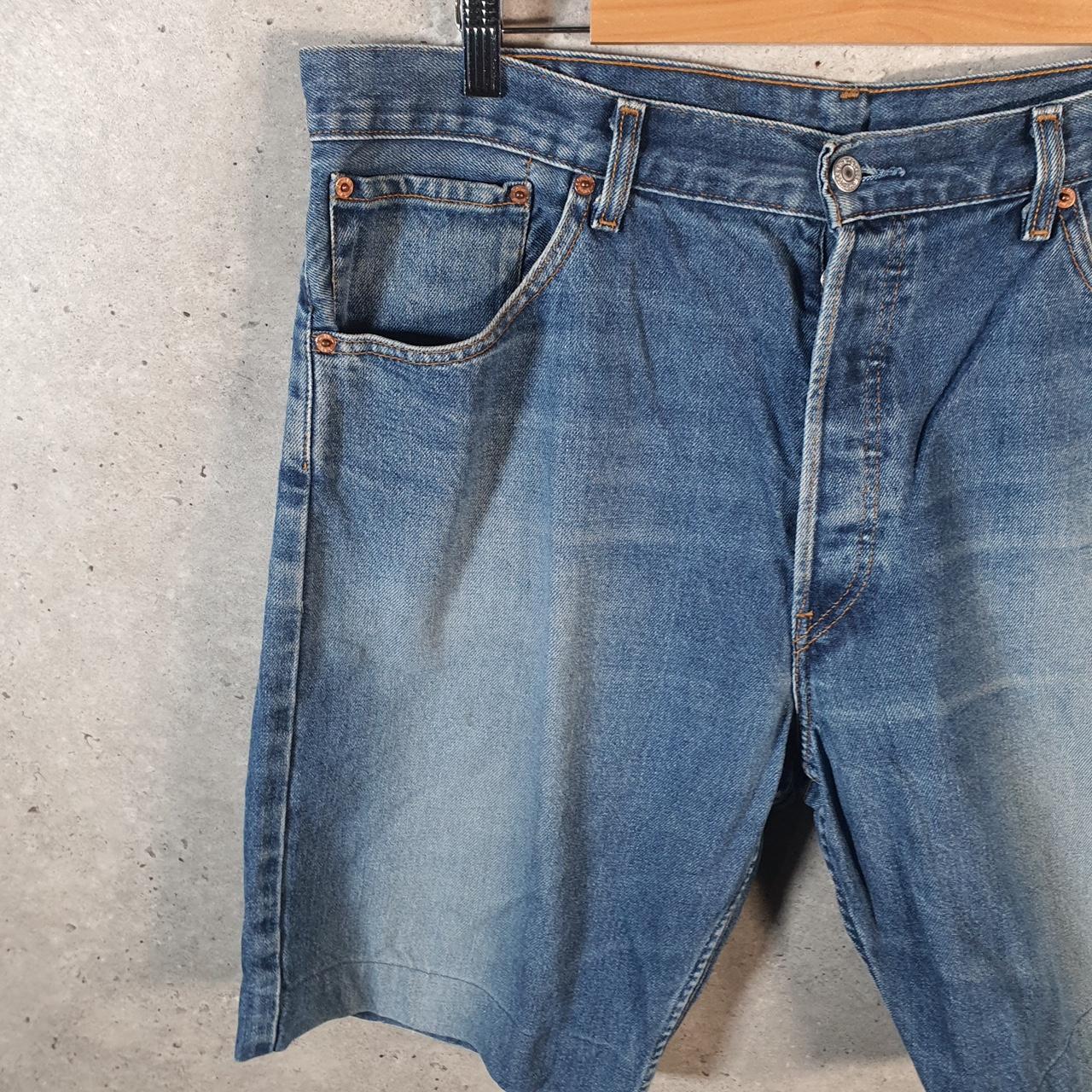 Vintage Levi’s 523 Baggy Shorts Jorts Cargo Mens W38 Blue Relaxed Denim