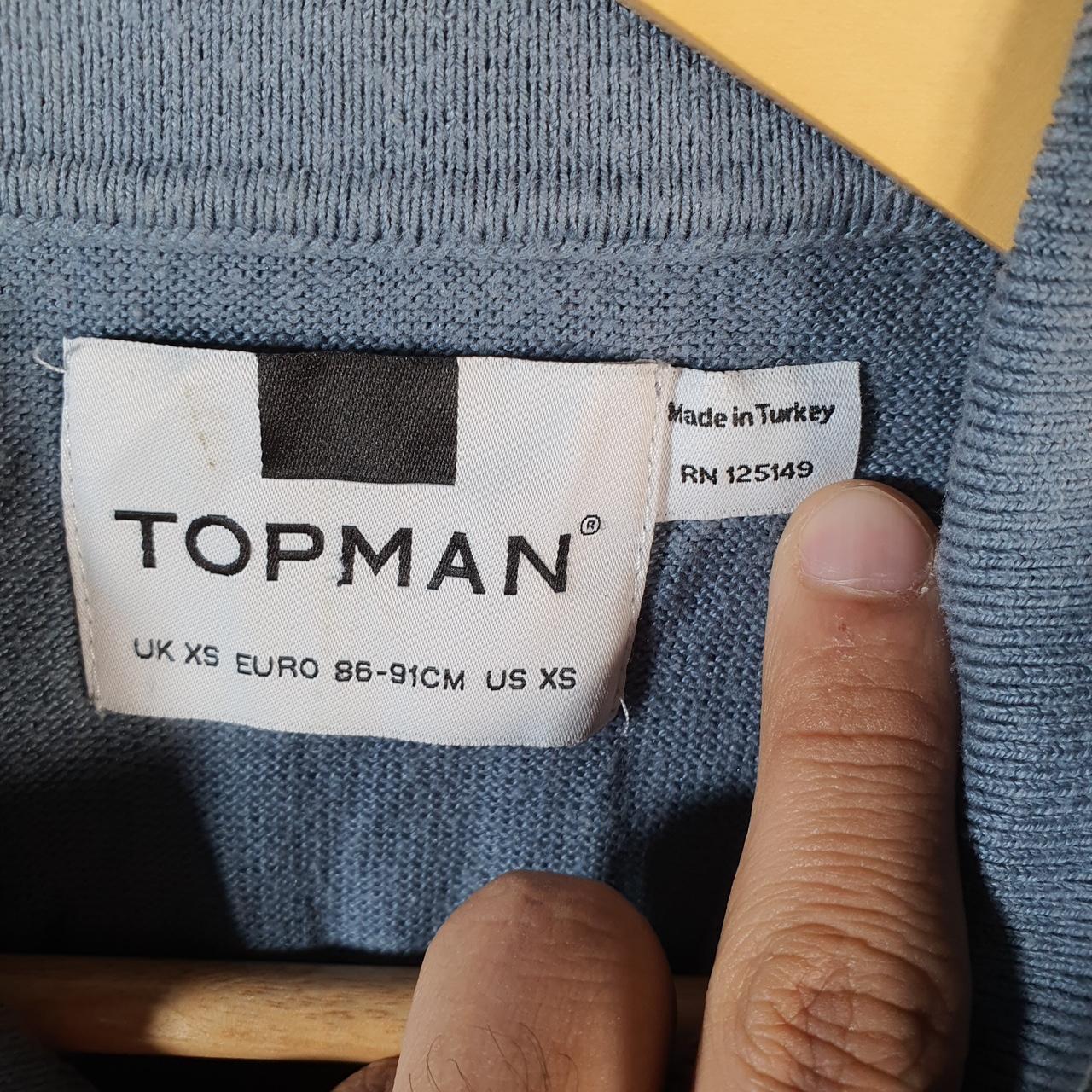 Vintage Topman 1/4 Zip Knit Sweater Men’s XS Blue Y2K Pullover Casual