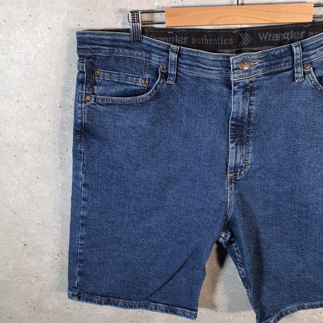 Vintage Wrangler Denim Shorts Jorts Cargo Men’s W38 Relaxed Blue Baggy Cotton