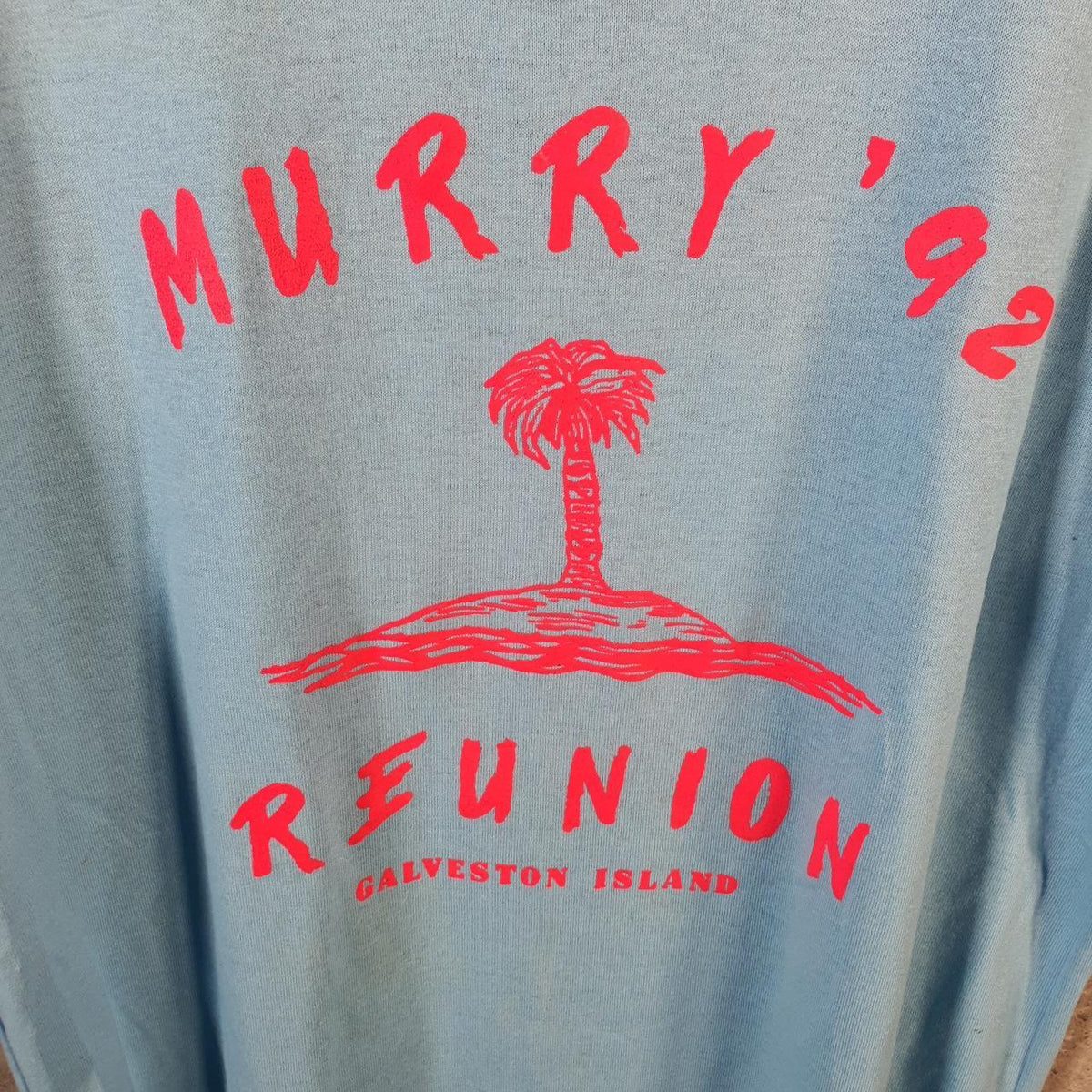 Vintage Bomark Murray 1992 Galveston Island USA Single Stitch T Shirt Men’s Medium Blue