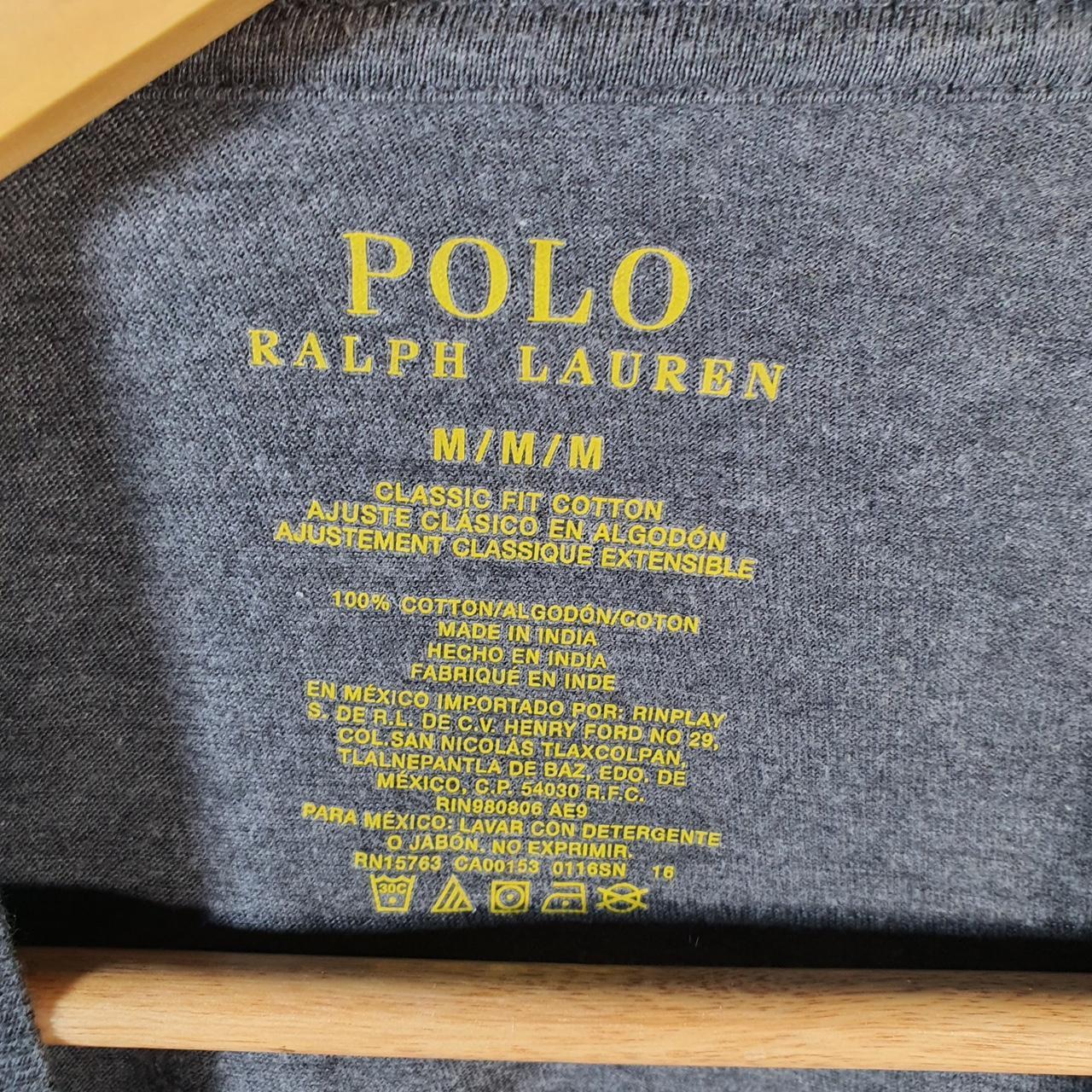 Vintage Ralph Lauren Polo T Shirt Men’s Medium Grey Embroidered Classic Fit Pony C9132