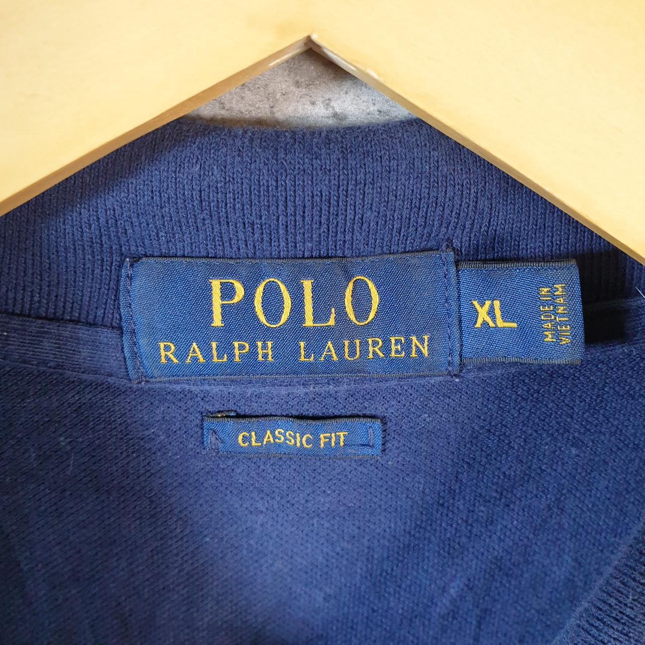 Vintage Ralph Lauren Polo Shirt Men’s XL Blue Crest Golf Cotton Classic Fit Pony C9594