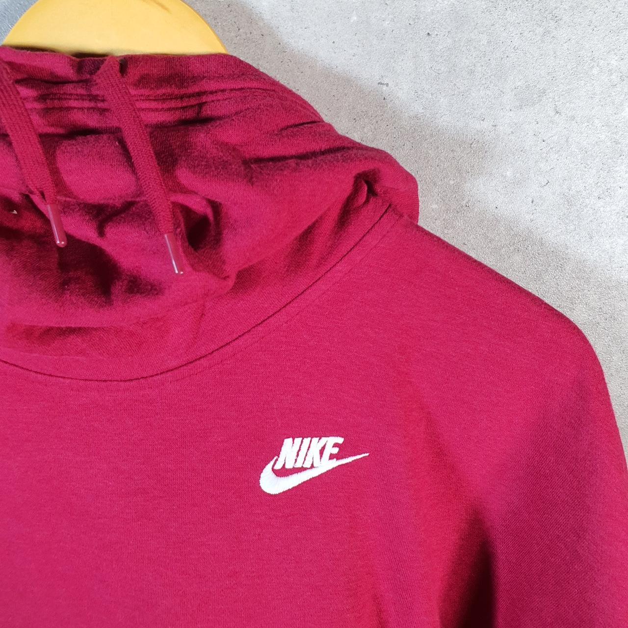 Vintage Nike Club Short Sleeve Hoodie Men’s Small Pink Swoosh Y2K Pullover