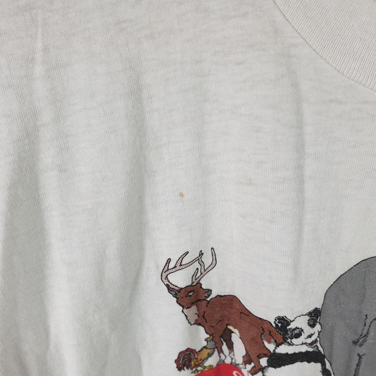 Vintage Screen Stars Best Animal Tales USA Single Stitch T Shirt Men’s XL White Big Fish Vintage