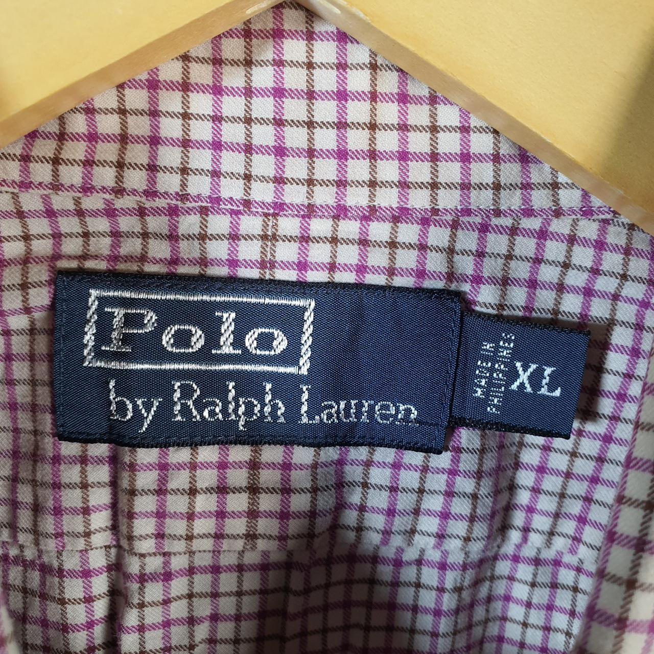 Vintage Ralph Lauren Button Down Shirt Men’s XL Pink Checkered Classic Fit Cotton
