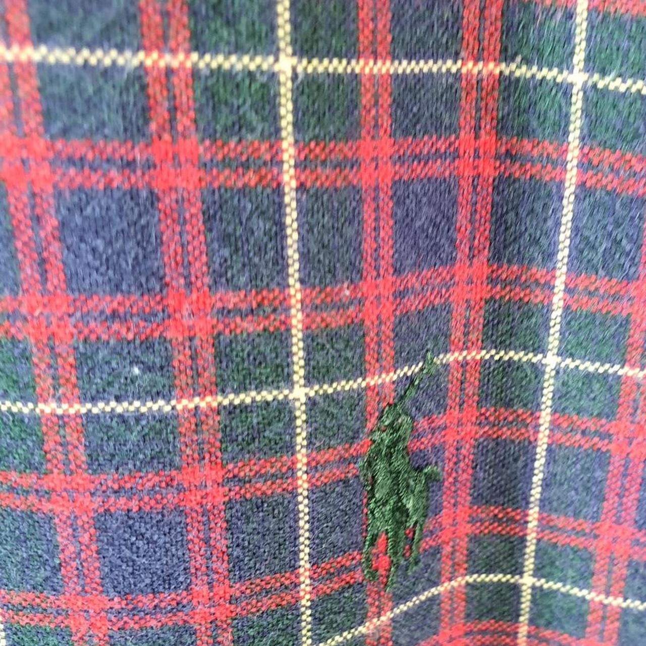 Vintage Ralph Lauren Button Down Shirt Men’s Large Burgundy Checkered Classic Pony Casual C8460