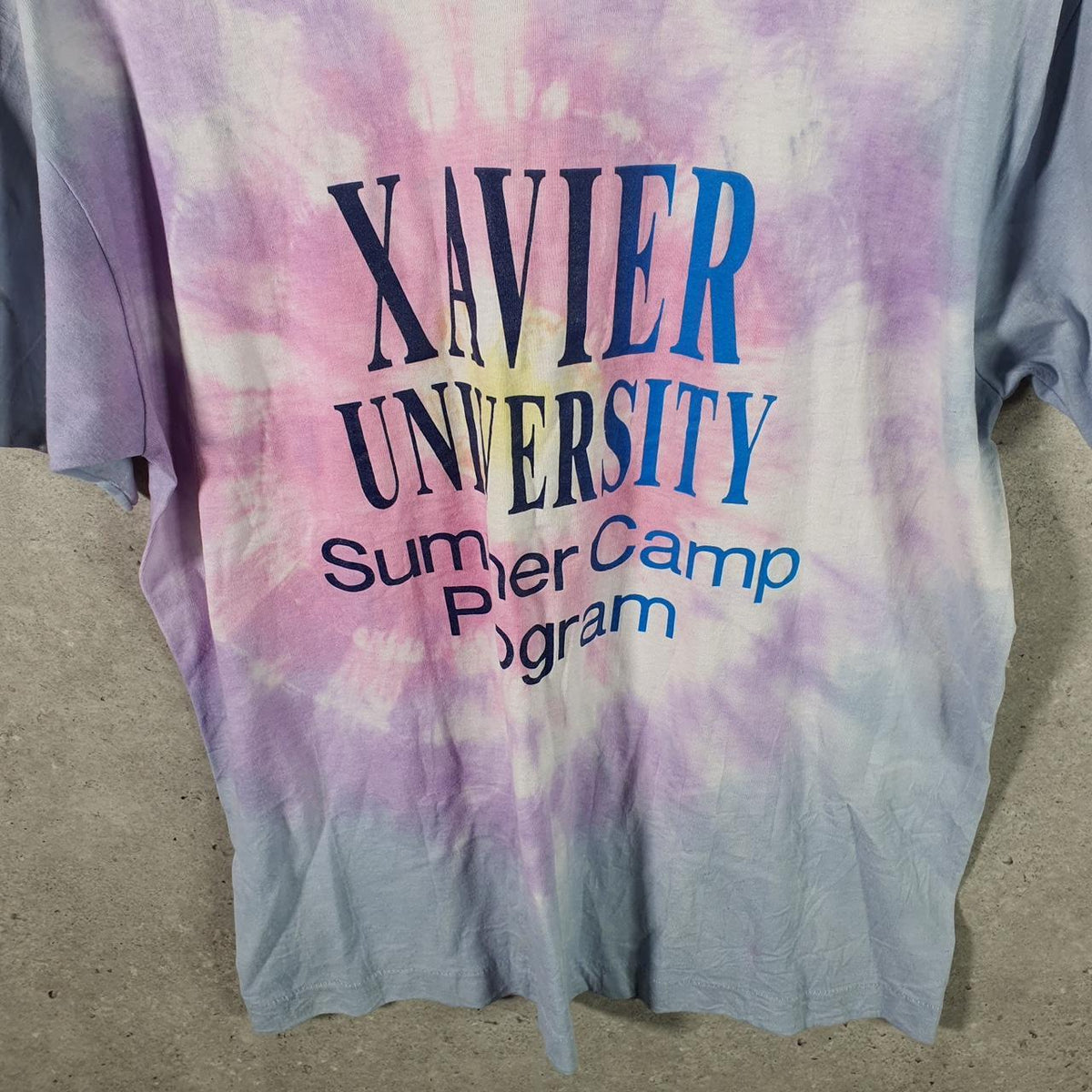 Vintage Fruit of the Loom Best Xavier University Single Stitch T Shirt Men’s Large Tie Dye Big Fish Vintage
