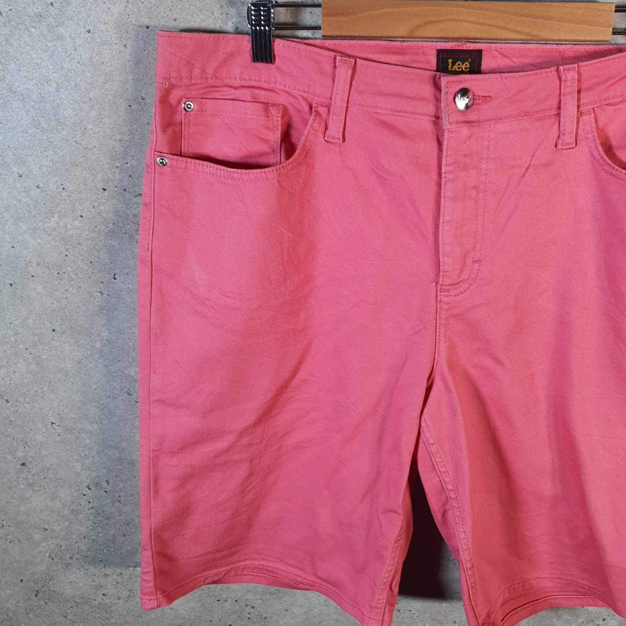Vintage Lee Baggy Shorts Jorts Cargo Womens W38 Pink Relaxed Cargo