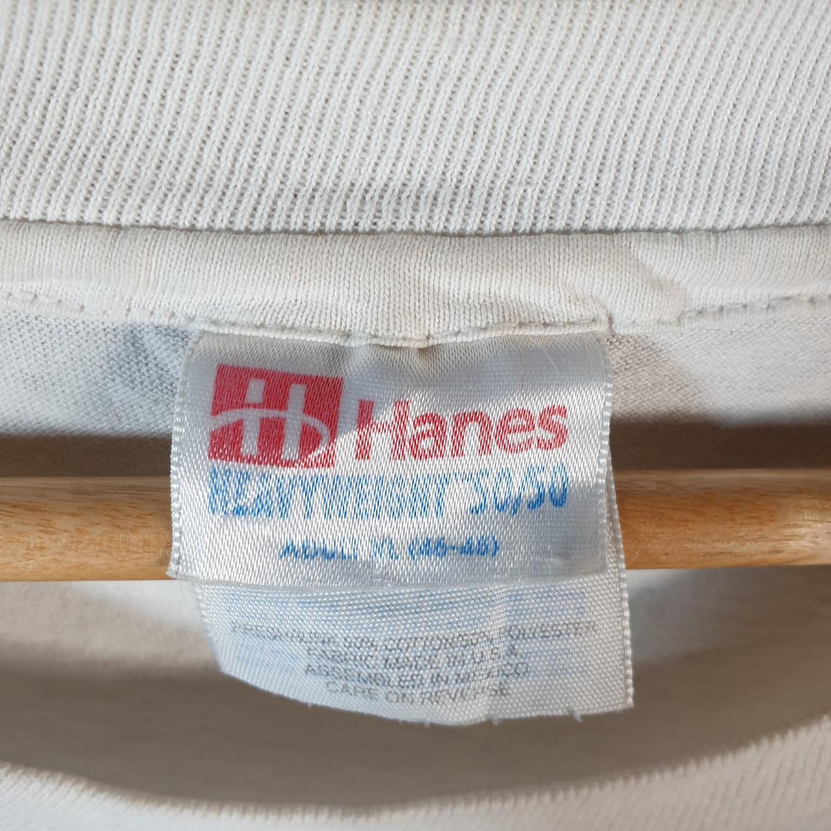 Vintage Hanes Pete Benz 90s USA Single Stitch T Shirt Men’s XL White C8362