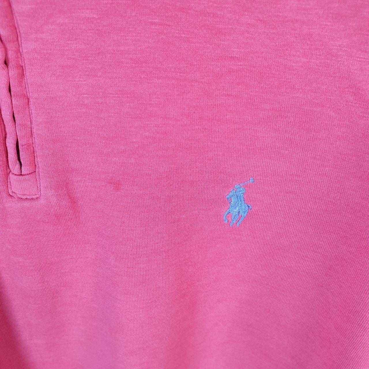 Vintage Ralph Lauren Polo Sweatshirt Men’s Small Pink 1/4 Zip Cotton Pullover Pony