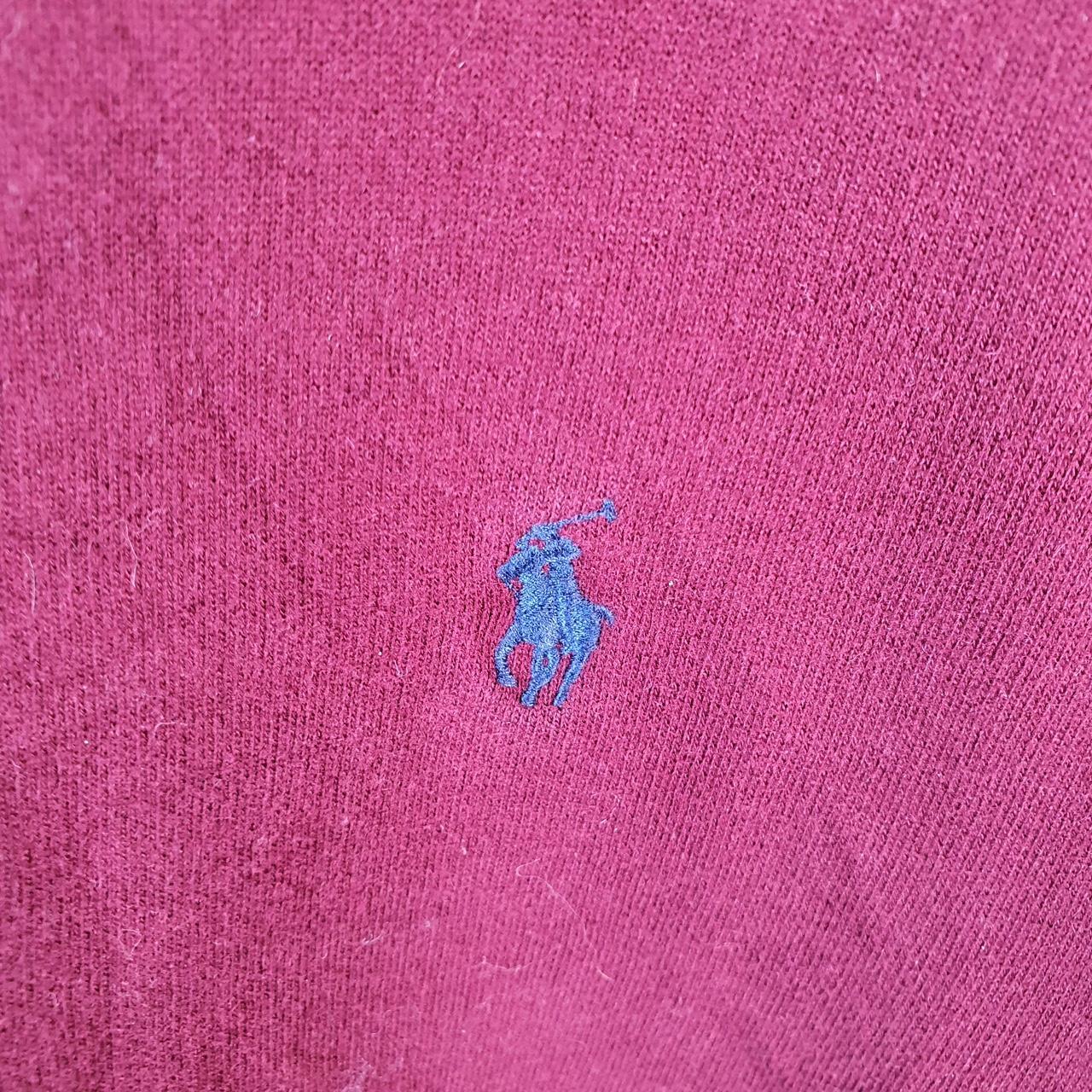 Vintage Ralph Lauren Polo Sweatshirt Men’s Medium Burgundy Red Boxy Baggy Pullover Pony