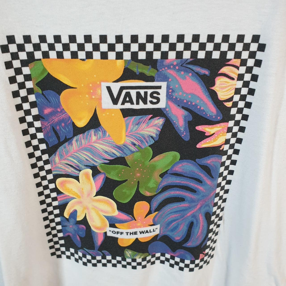 Vintage Vans Off the Wall Graphic T Shirt Men’s Large White Slim Fit Athletic Casual