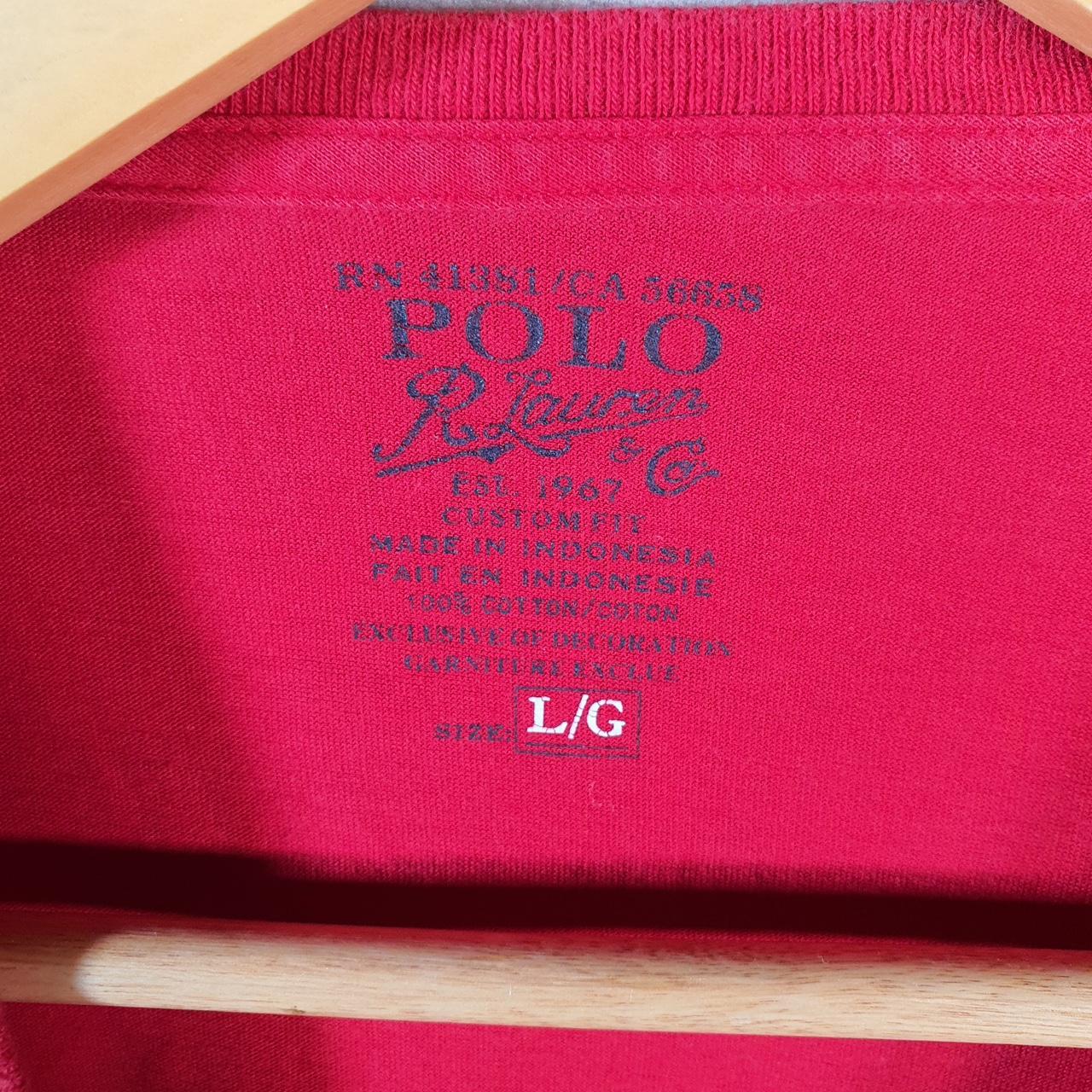 Vintage Ralph Lauren Polo T Shirt Men’s Large Red Embroidered Pony Classic Fit C9094