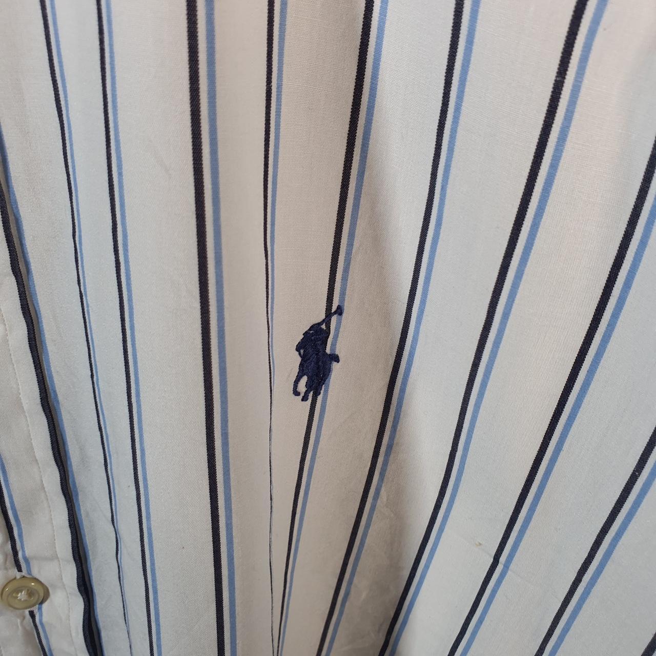 Vintage Ralph Lauren Button Down Shirt Men’s XL White Striped Andrew Fit Cotton Pony